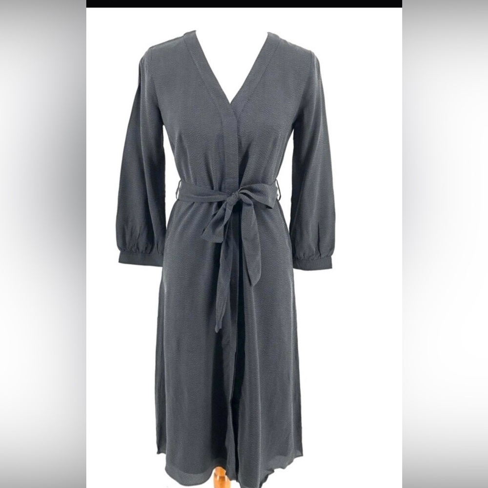 NWT EVERLANE Black Cupro Button Down Dress size 8